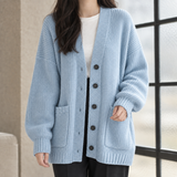 Lauren-Elise Ribbed Cardigan - Light Blue