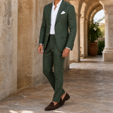 Caleb Linen Suit - Green