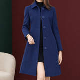 Ludovica-Jade A-Line Coat - Royal Blue Padded Lining