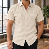 Benedict Linen Shirt - Apricot