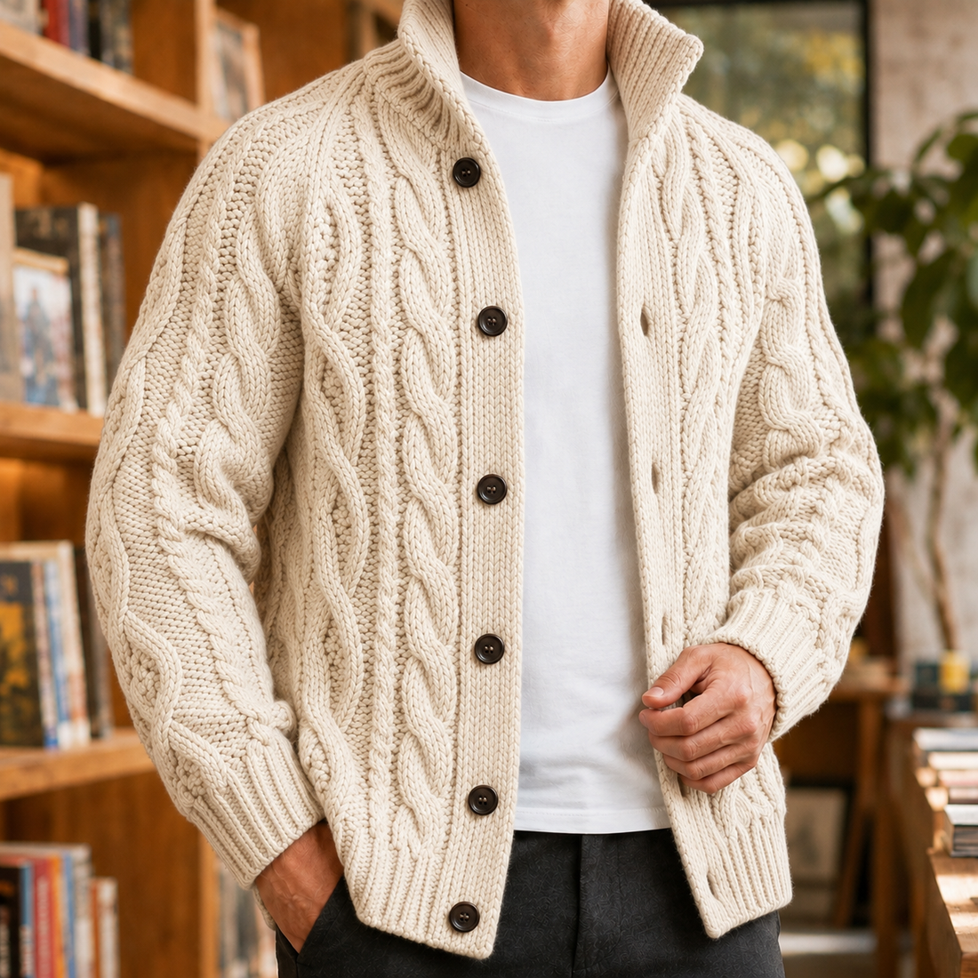 Maxim Cable Knit Sweater - Beige