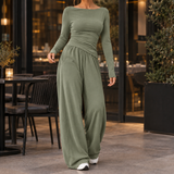Idalia-Lane Wide-Leg Set - Bean Green
