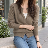 Iolanthe Crew Neck Cardigan - Taupe