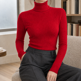 Eliana-Jane Ribbed Turtleneck - Red