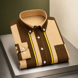 Dorian Striped Shirt - Brown