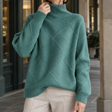 Scarlett Textured Turtleneck - Green