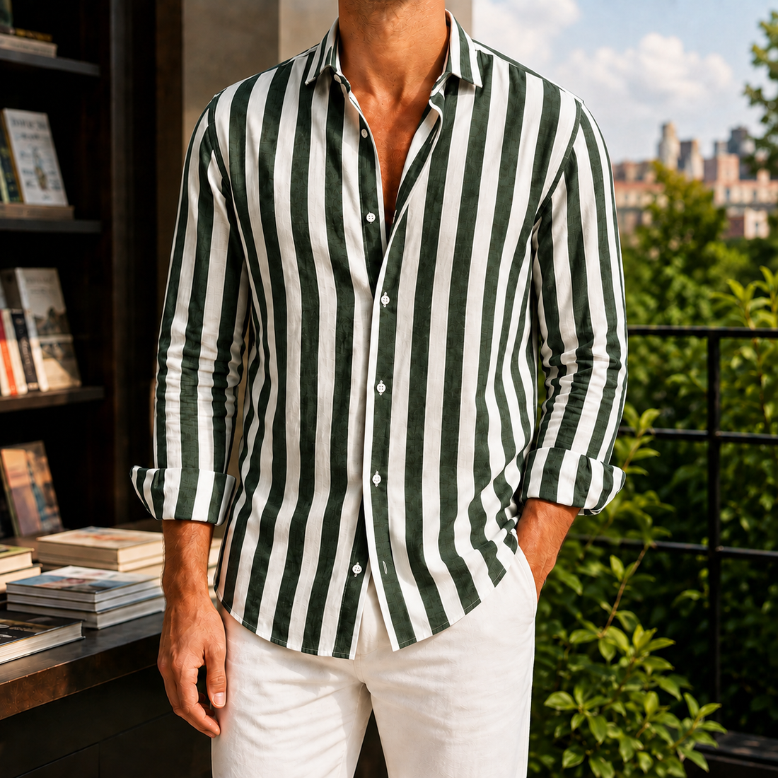 Ambrose Striped Shirt - Green