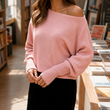 Fleur Off Shoulder Sweater - Pink