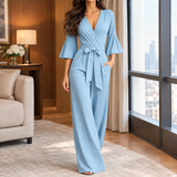 Leontine Wide Leg Jumpsuit - Sky Blue