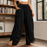Caroline Ruched Harem Pants - Black