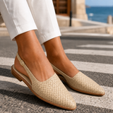 Valencia Woven Slingbacks - Beige