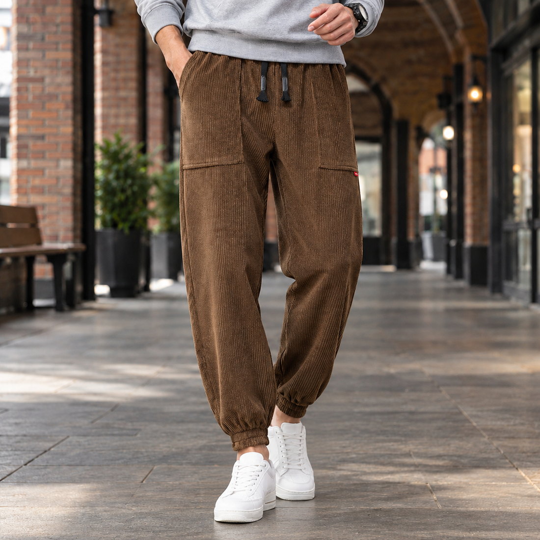 Felix-West Relaxed Pants - Brown Casual