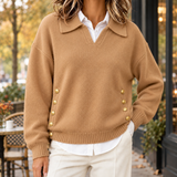 Leila-Louise Collared Sweater - Apricot