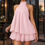 Nadine-Mae Halter Mini Dress - Pink