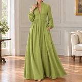 Priscilla-Skye Pleated Maxi Dress - Green