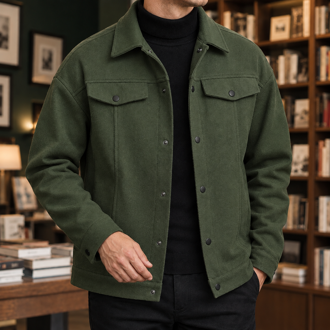 Calvin-Miles Utility Jacket - Army Green