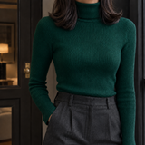 Natalia-Marie Ribbed Turtleneck - Wood Green