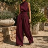 Celeste Linen Set - Burgundy