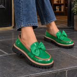 Cardini Bow Loafers - Fluorescent Green
