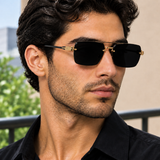 Claude Rimless Sunglasses - Black