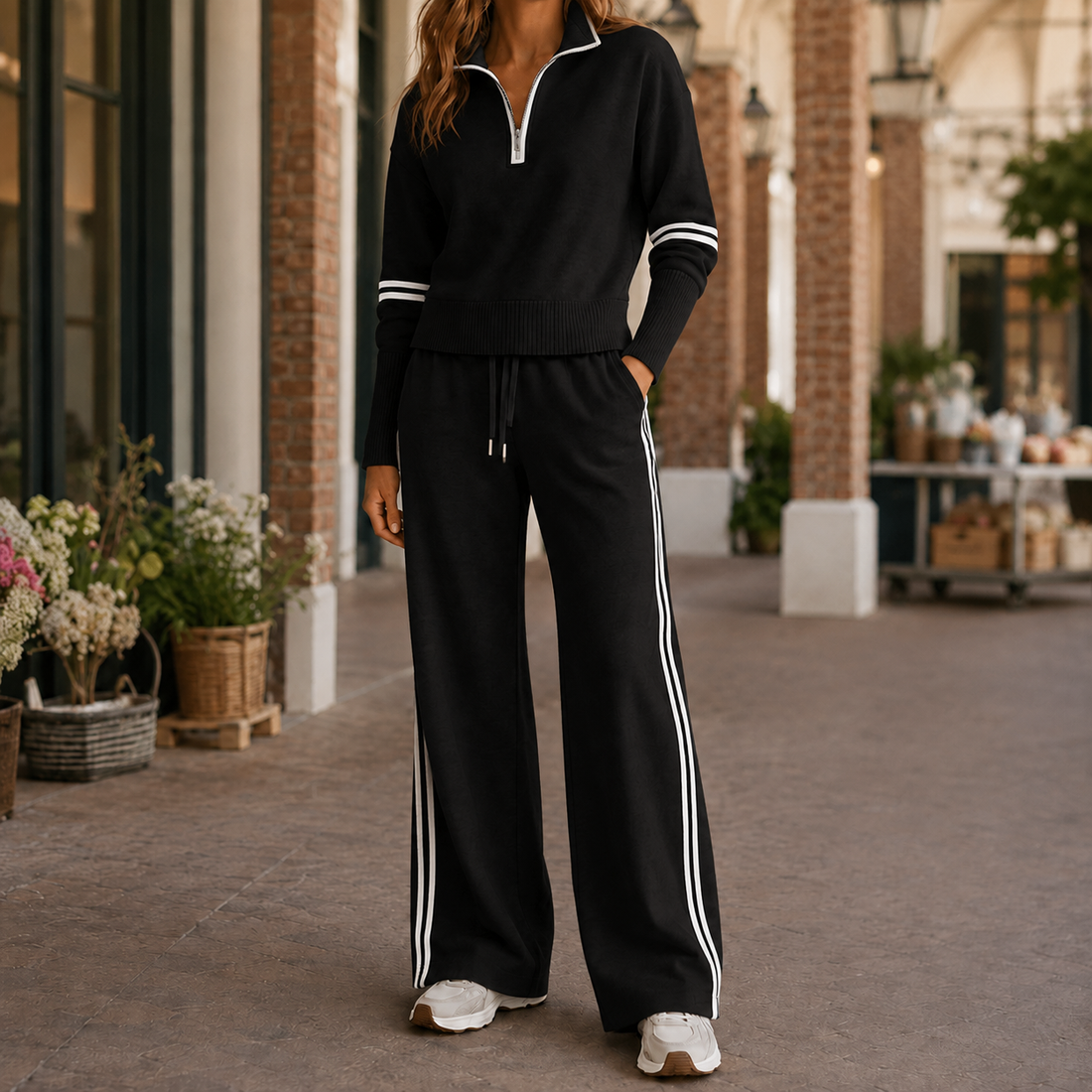 Alessia Wide Leg Set - Black