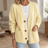 Stephanie-Claire Ribbed Cardigan - Light Yellow