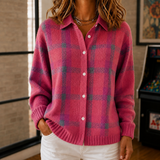 Luna Plaid Sweater - Pink