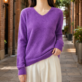 Christabel V-Neck Sweater - Deep Purple