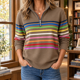 Adriana-Kate Quarter Zip Sweater - Khaki