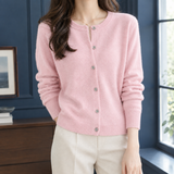 Lillian-June Round Neck Cardigan - Pink
