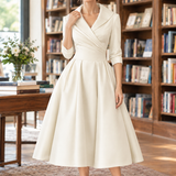 Tessa Wrap Midi Dress - White
