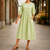 Ramona-Mae Empire Midi Dress - Light Green