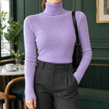 Sidonie Ribbed Turtleneck - Purple