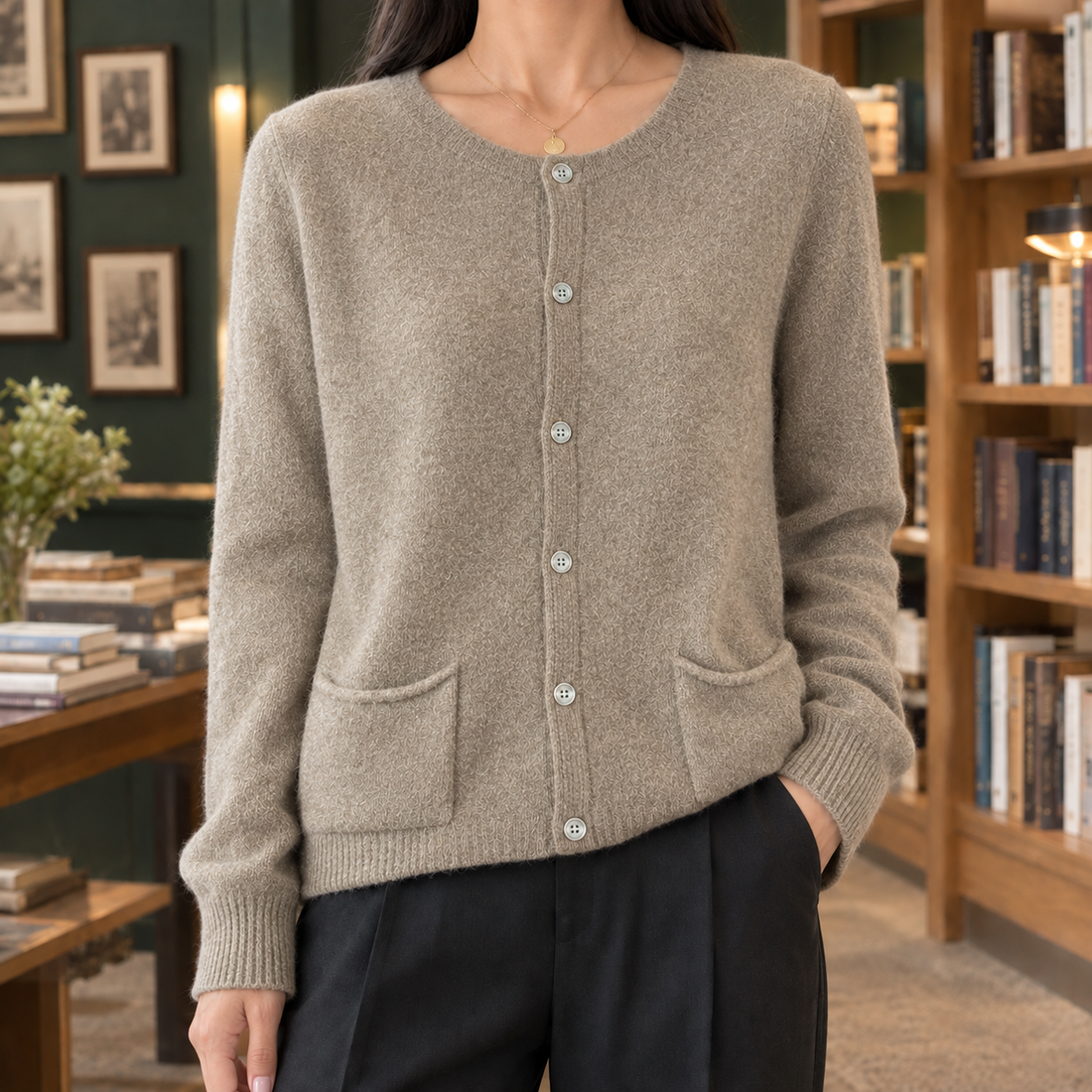Eliana Pocket Cardigan - Raw Camel