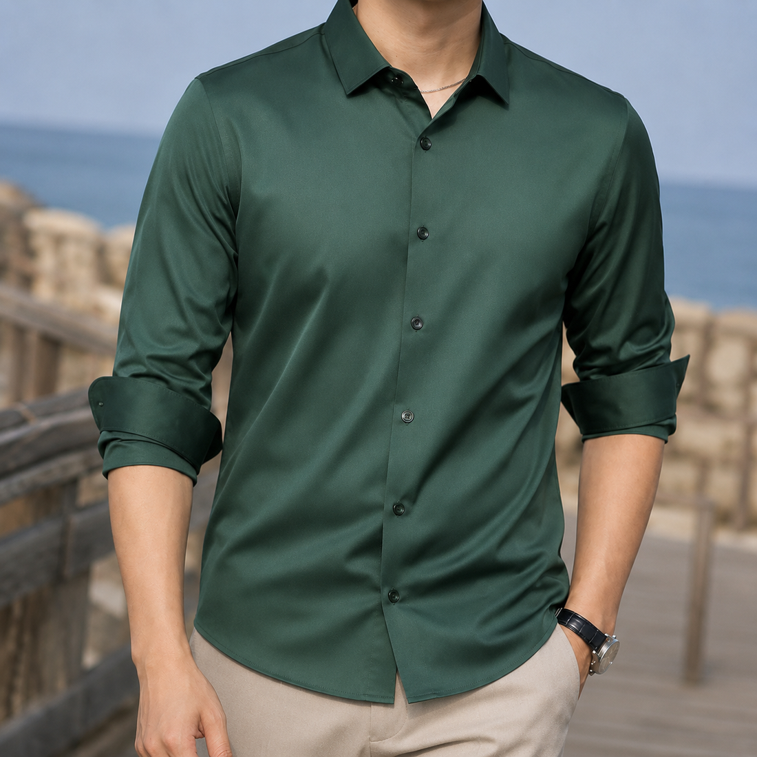Marco Easy Care Shirt - Dark Green