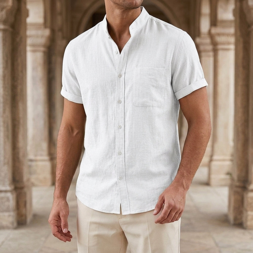Carter Mandarin Shirt - White
