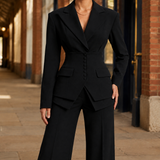 Willa Sculpted Pantsuit - Black