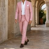 Caleb Linen Suit - Pink