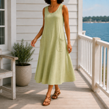 Colette-June A-Line Dress - Light Green