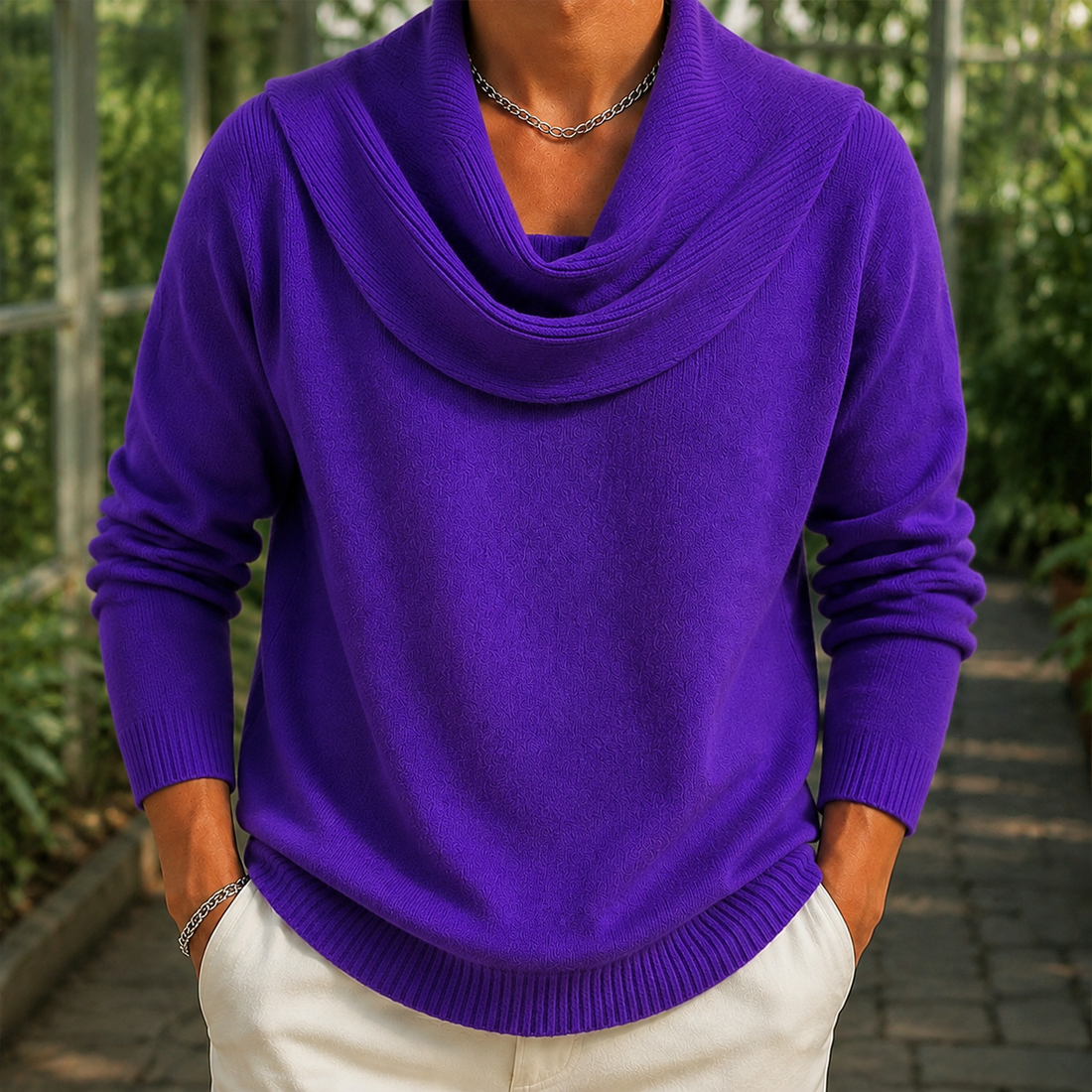 Stellan Cowl Sweater - Purple