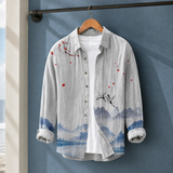 Hudson Relaxed Shirt - Gray Blue Landscape