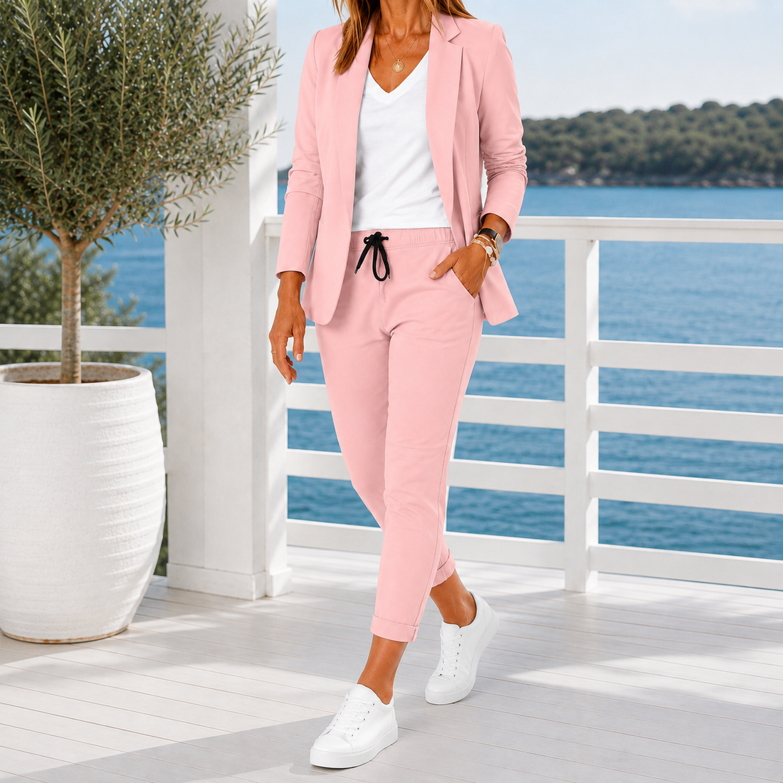 Elise Tailored Set - Pink