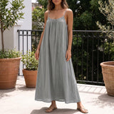 Willa Backless Maxi Dress - Gris clair