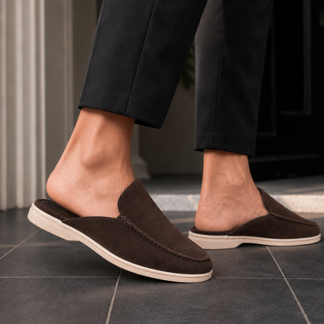 Ruggeri Suede Mule Loafers - Brown